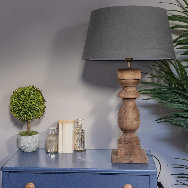 Weathered Wooden Block Table Lamp