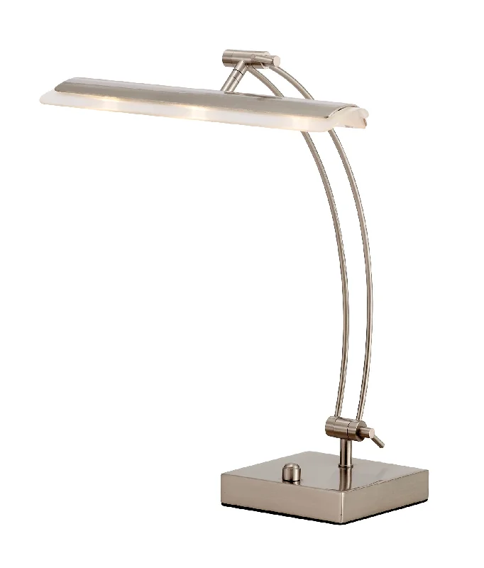 Wide Angle Adjustable Brushed Steel Metal LED Desk Lamp By Homeroots