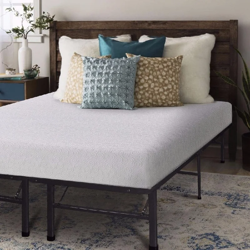 7 Inch Gel Memory Foam Mattress and Steel Bed Frame Set By Crown Comfort