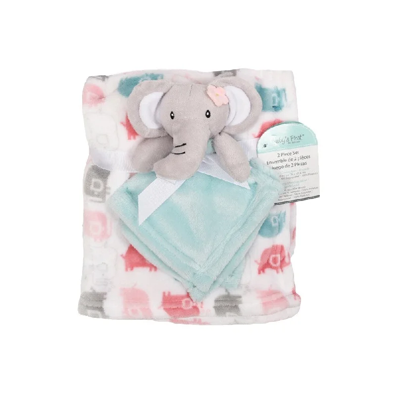 Baby's First--2 Piece Set Blanket & Buddy Set (Girl) Elephant