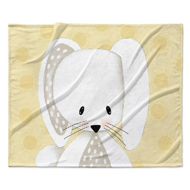 BUNNY 2 YELLOW Ultra Soft Baby Blanket By Kavka Designs - 40X30