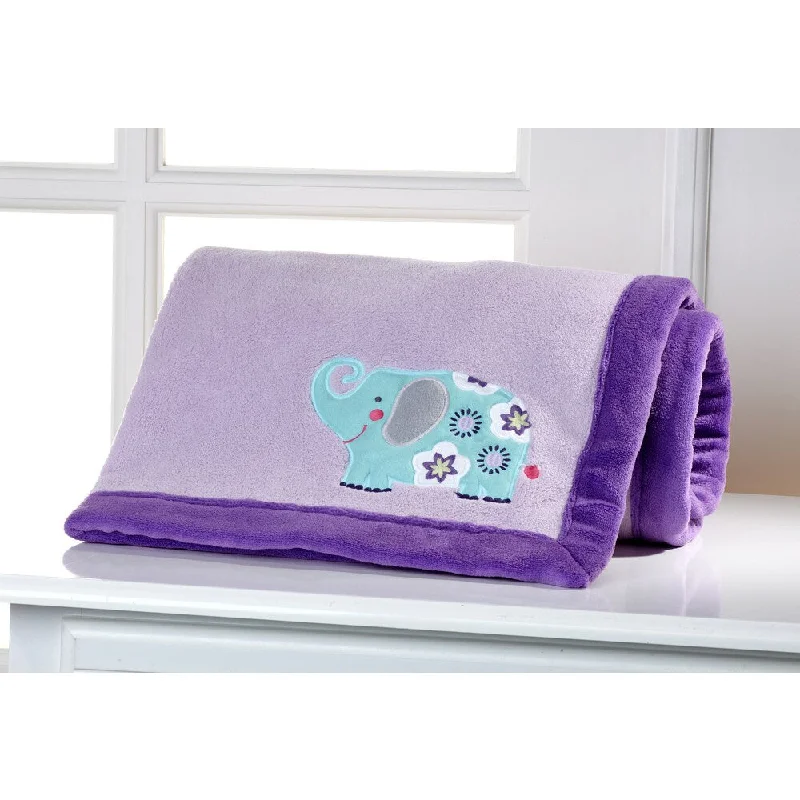 Carter's - Zoo - Appliqued w/Coral fleece border Blanket