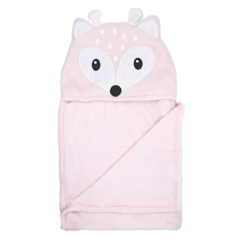 Deer Hooded Baby Blanket, Pink - N/A