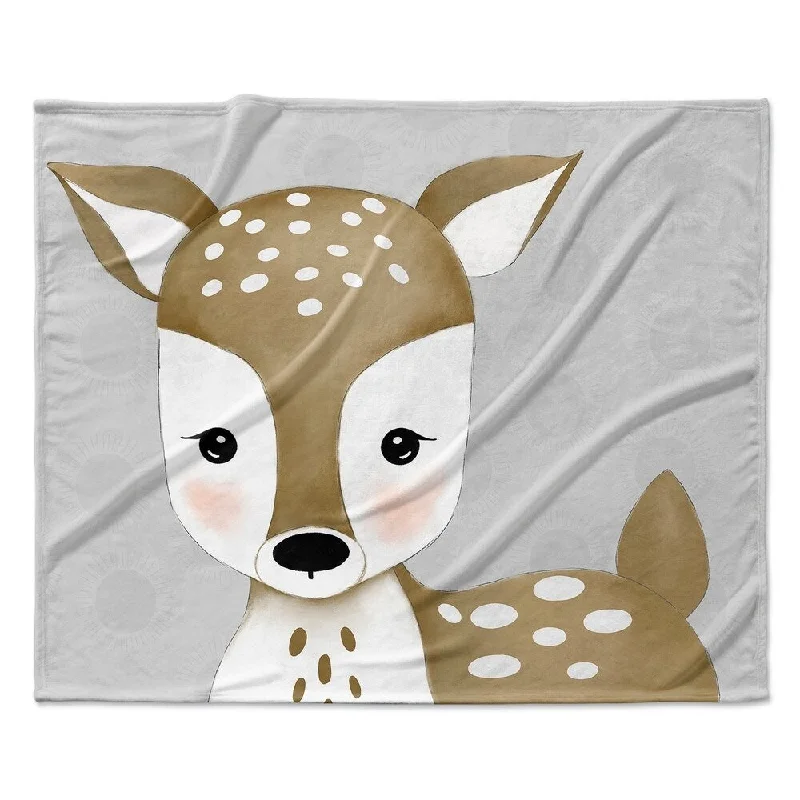 DEER LIGHT GREY Ultra Soft Baby Blanket By Kavka Designs - 40X30