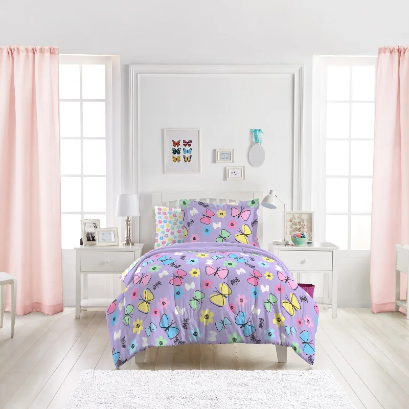 Dream Factory Sweet Butterfly 7-piece Bed in a Bag with Sheet Set