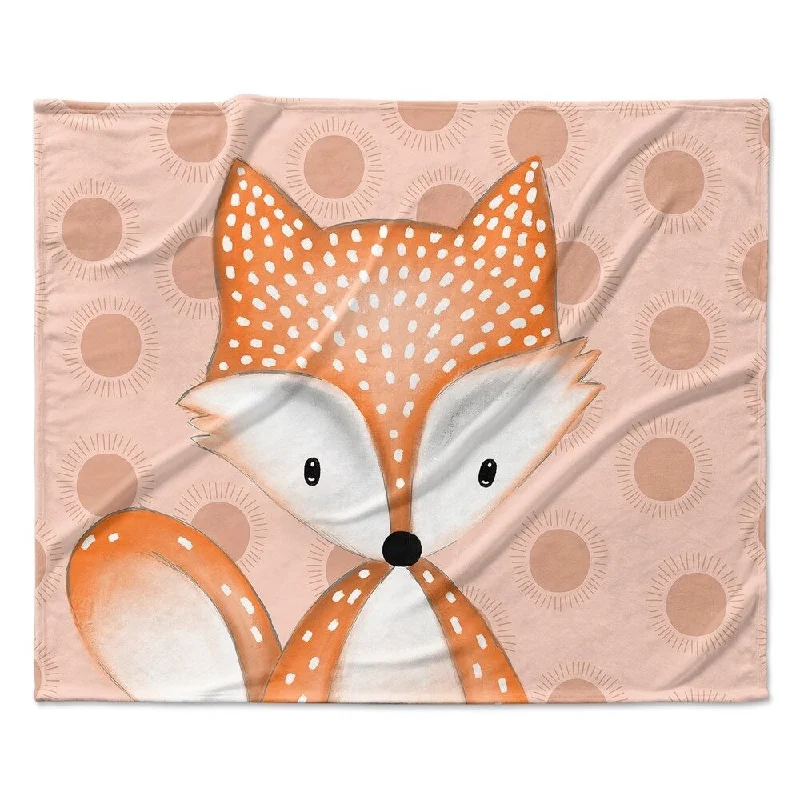 FOX SOFT CORAL Ultra Soft Baby Blanket By Kavka Designs - 40X30