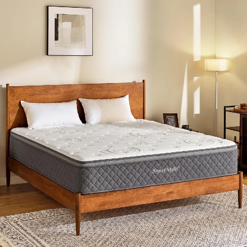 Full Mattress - 12 Inch Full Size Hybrid Mattress, Bamboo Charcoal Foam Full Bed Mattress with Pocketed Coils