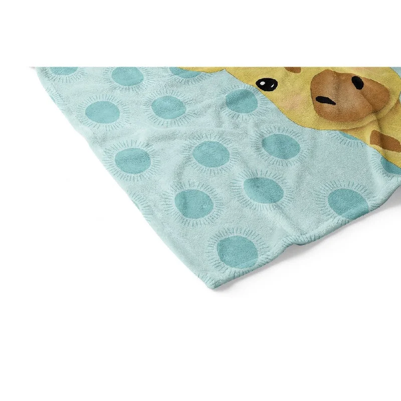 GIRAFFE TEAL Ultra Soft Baby Blanket By Kavka Designs - 40X30