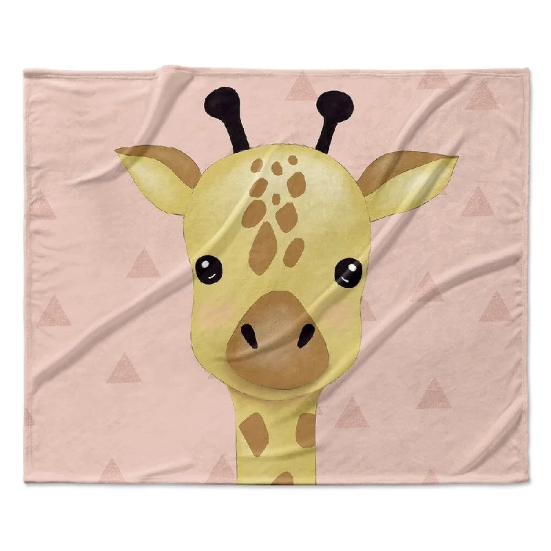 GIRAFFE TRIANGLE BLUSH Ultra Soft Baby Blanket By Kavka Designs - 40X30