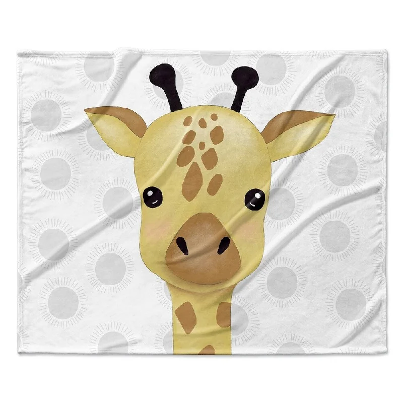 GIRAFFE WHITE Ultra Soft Baby Blanket By Kavka Designs - 40X30