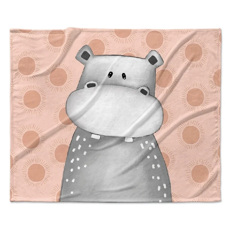 HIPPO SOFT CORAL Ultra Soft Baby Blanket By Kavka Designs - 40X30