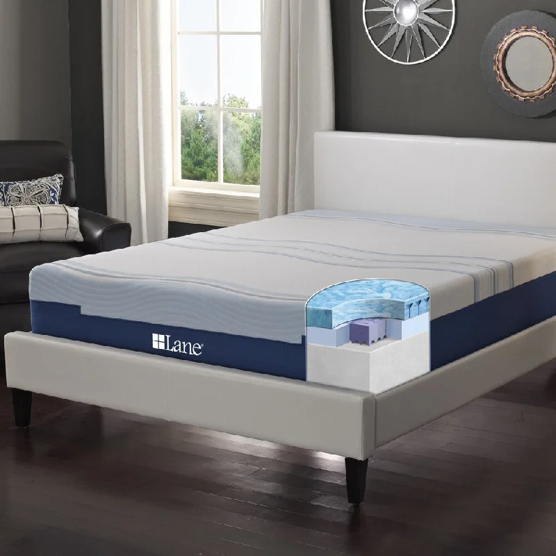 LANE 12-inch California King-size Flex Gel Foam Mattress with bonus pillow