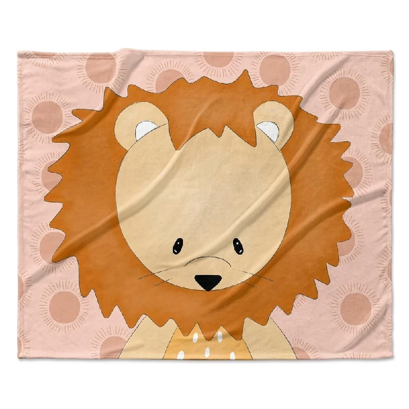 LION SOFT CORAL Ultra Soft Baby Blanket By Kavka Designs - 40X30