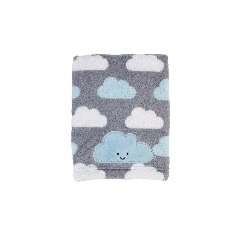 Little Love Happy Little Clouds Allover Print Coral blanket