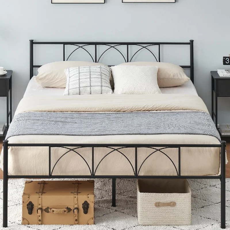 Metal Bed Frame with Headborad & Footboard