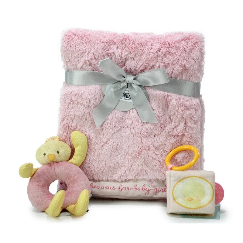 Nurture Luxury Baby Girl Blanket and Toys Gift Set