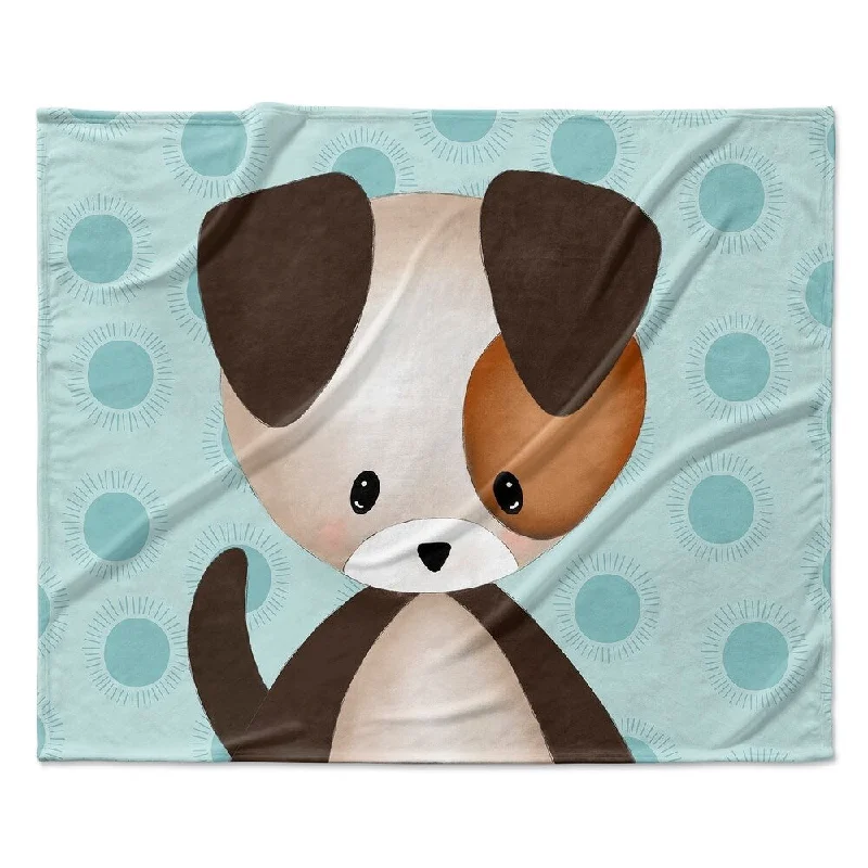 PUPPY TEAL Ultra Soft Baby Blanket By Kavka Designs - 40X30