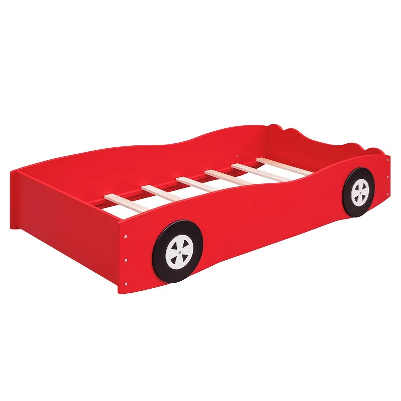 Red Twin SizeCar-Shaped Platform Bed