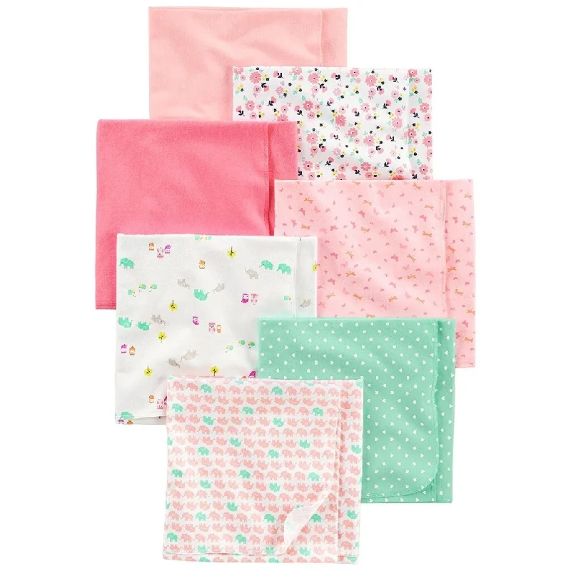 Simple Joys by Carter's Baby Girls' 7-Pack Flannel Receiving Blankets - Medium