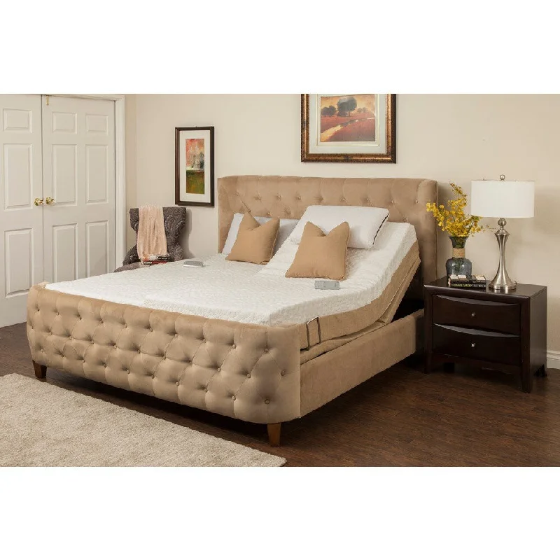 Sleep Zone Hermosa 8-inch Split King-size Memory Foam Mattress Adjustable Set