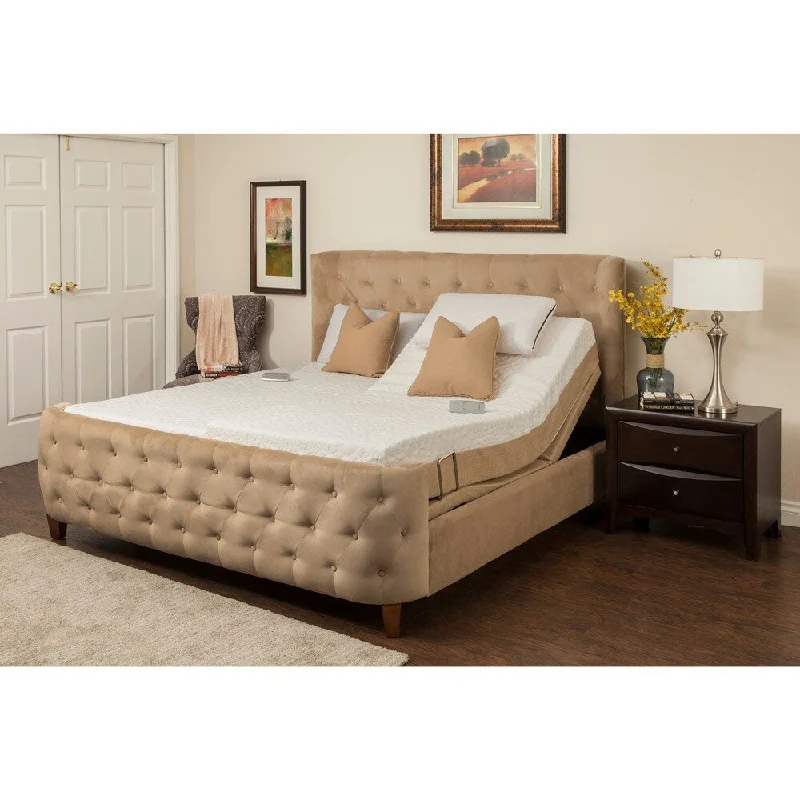 Sleep Zone Newport 10-inch Split King Memory Foam Mattress Adjustable Set