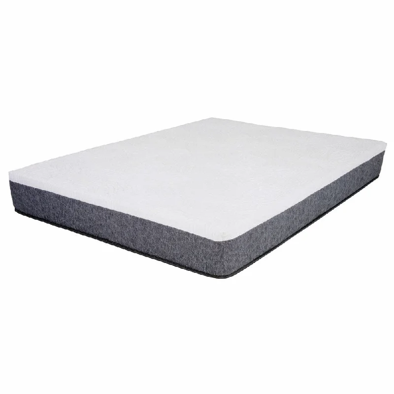 SpaceMaster 12" Twin Gel Memory Foam Mattress - White with Grey Border