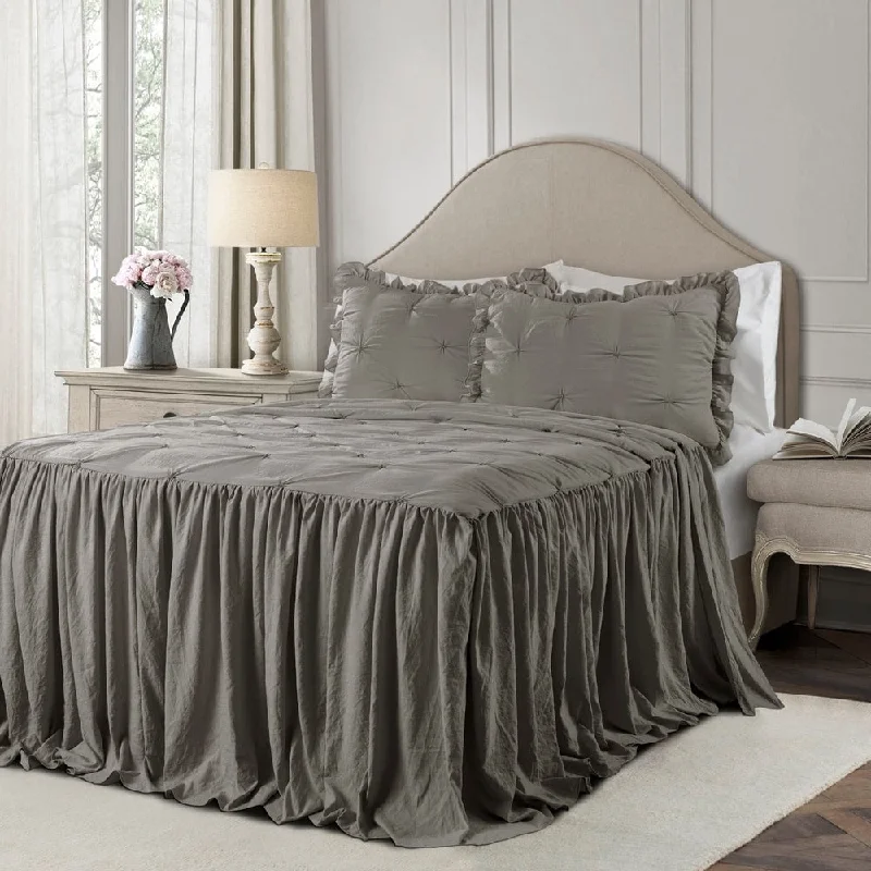 The Gray Barn Lazy Acres Pintuck Ruffle Skirt Bedspread Set