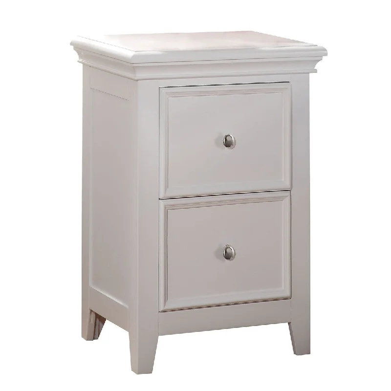 White 2 drawer Nightstand for Bedroom