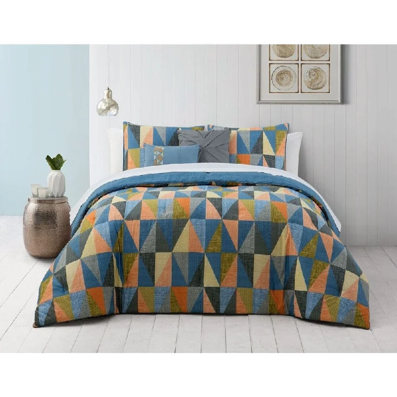 Avondale Manor Jasper 5-piece Comforter Set - Blue/Orange