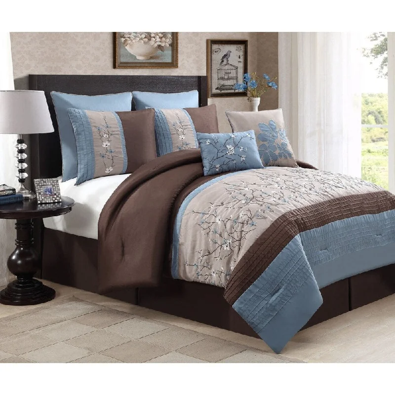 Avondale Manor Sakura 8-piece Embroidery Comforter Set