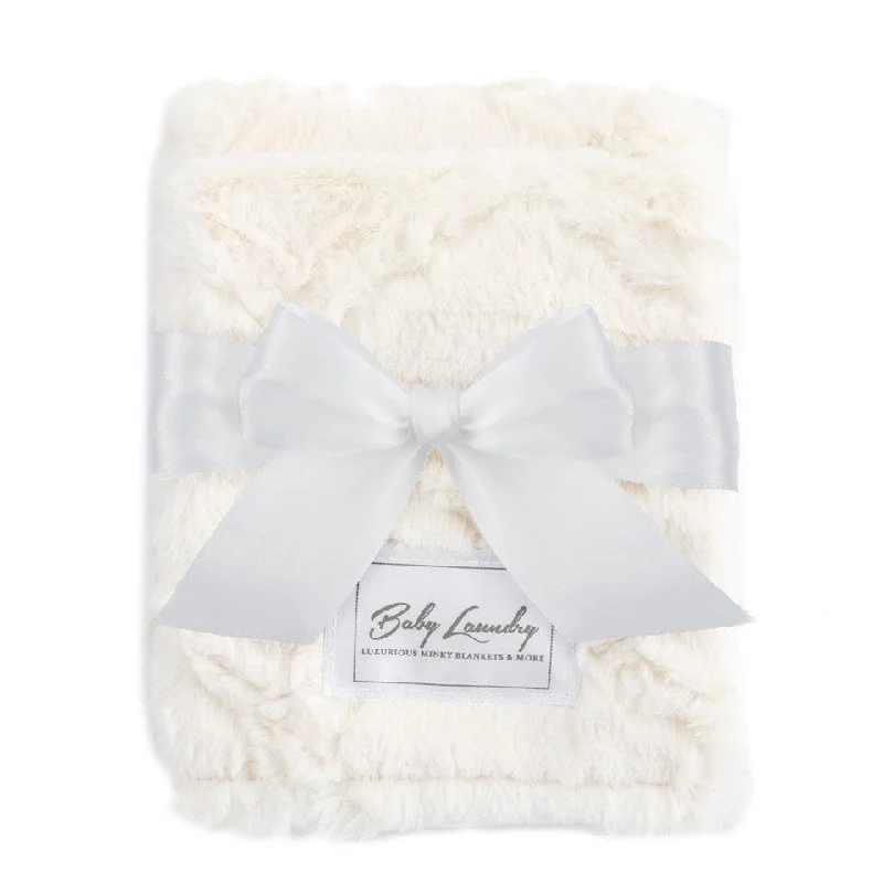 Blanket Love Ivory Lattice Burpie Unisex 2 Piece Set, 13" x 17" - 13" x 17"