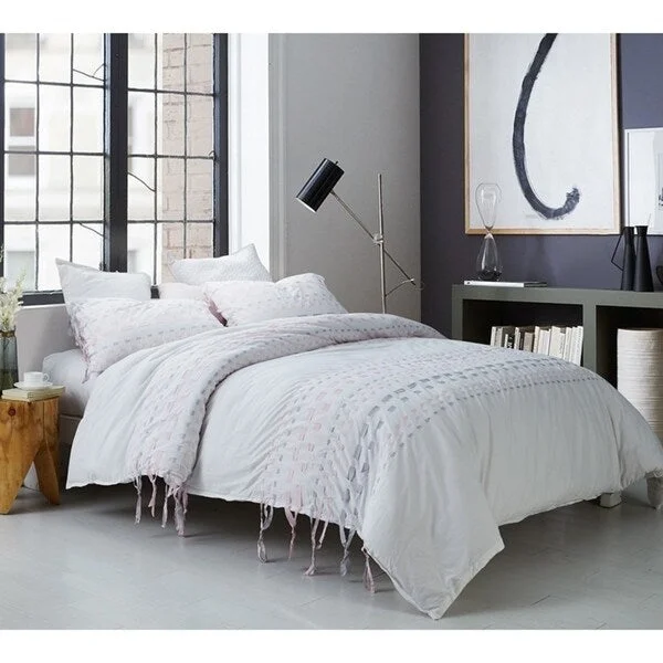 BYB Threads Textured Oversized Duvet Cover - Gray/Pink