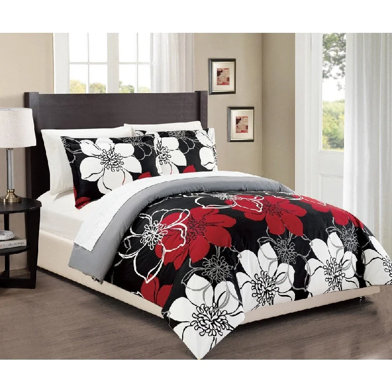 Chic Home 3-Piece Celosia Black Duvet Cover Set