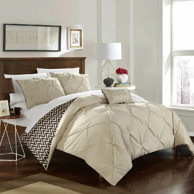 Chic Home 4-Piece Erin Beige Comforter Set