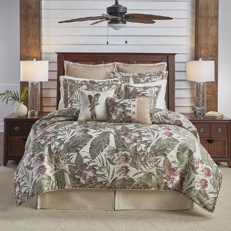 Croscill Anguilla Jacquard Woven Tropical 4 Piece Comforter Set