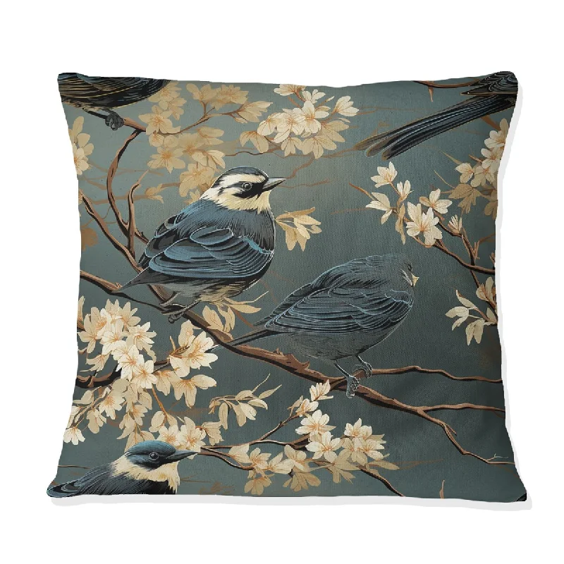 Designart "Bird Tapestry Symphony III" Animal Printed Throw Pillow