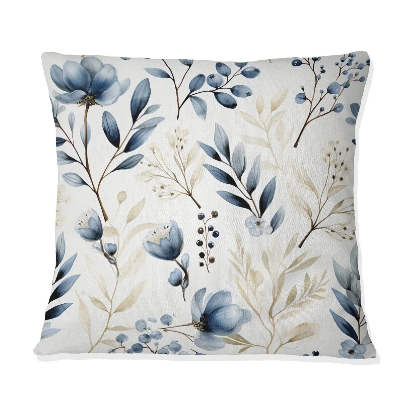 Designart "Coastal Foliage I" Plants Printed Throw Pillow