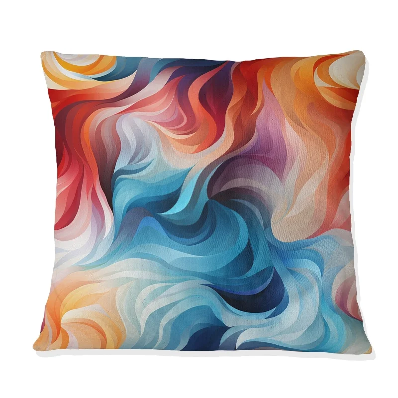 Designart "Colorful Watercolor Whirls Echos" Geometric Printed Throw Pillow