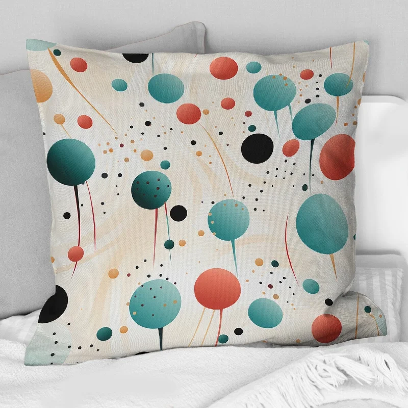 Designart "Contemporary Fusion Polka Dots Pattern" Polka Dots Printed Throw Pillow