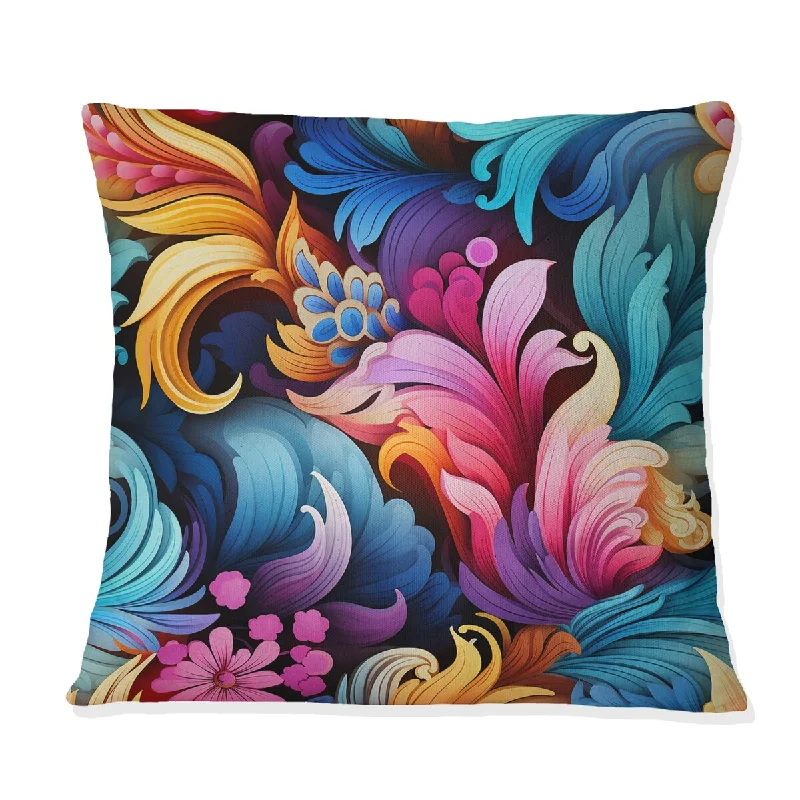 Designart "Enchanted Paisleys Emb II" Paisley Printed Throw Pillow