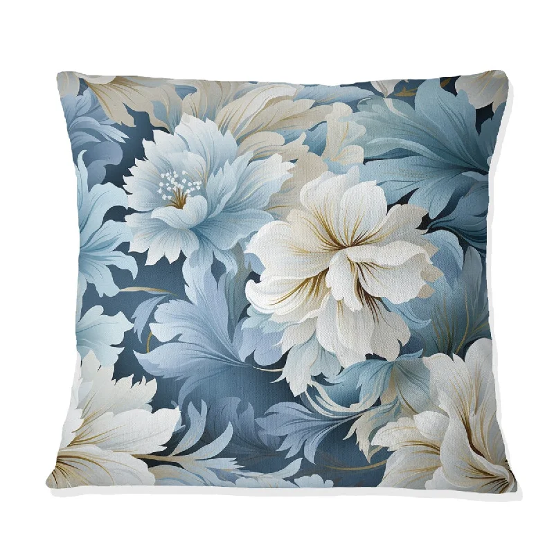 Designart "Ethereal Neutrals" Floral Printed Throw Pillow