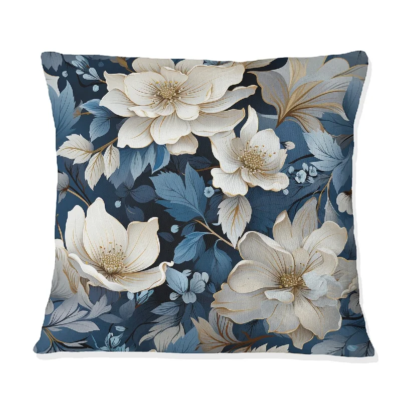 Designart "Ethereal Shadows Moody Patterns II" Floral Printed Throw Pillow