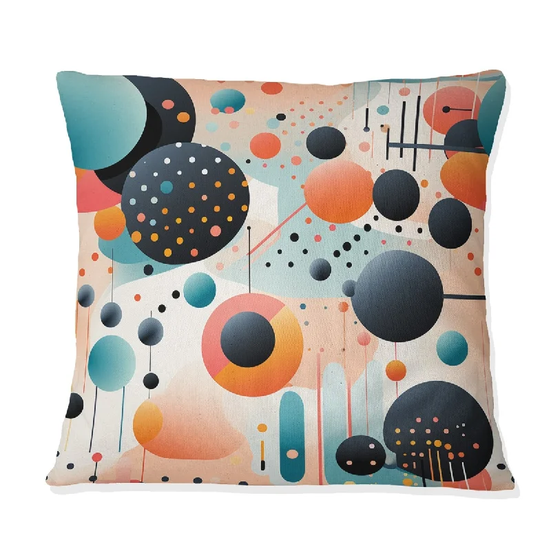 Designart "Futurist Polka Nexus II" Polka Dots Printed Throw Pillow