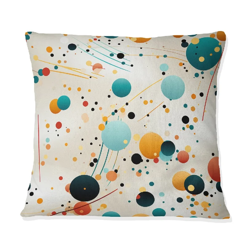 Designart "Futuristic Fusion Polka Dots Pattern II" Polka Dots Printed Throw Pillow