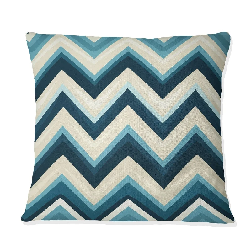 Designart "Geometric Chevron I" Geometric Printed Throw Pillow