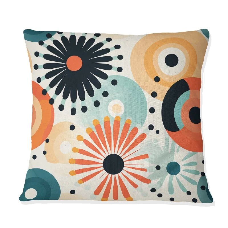 Designart "Geometric Harmony Polka Dots Pattern I" Polka Dots Printed Throw Pillow