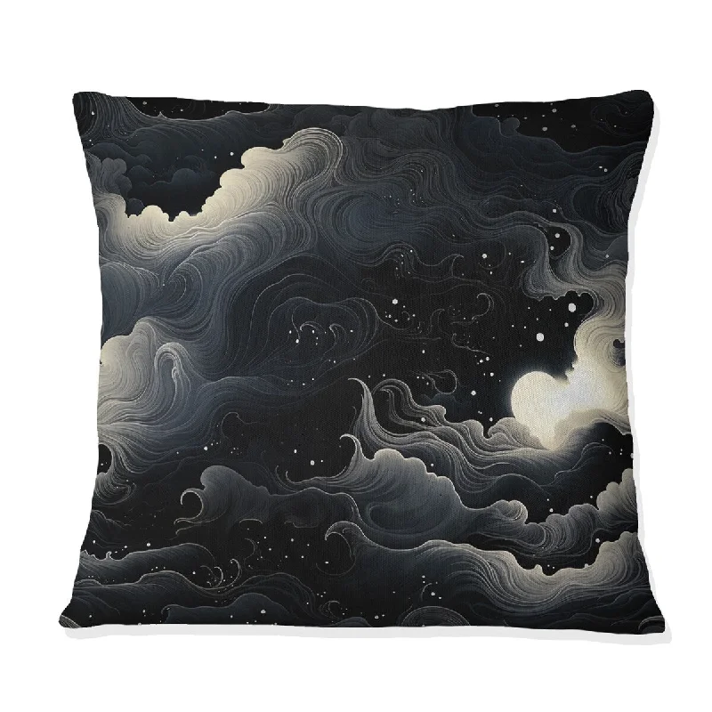 Designart "Lunar Haze Moody Patterns II" Abstract Printed Throw Pillow