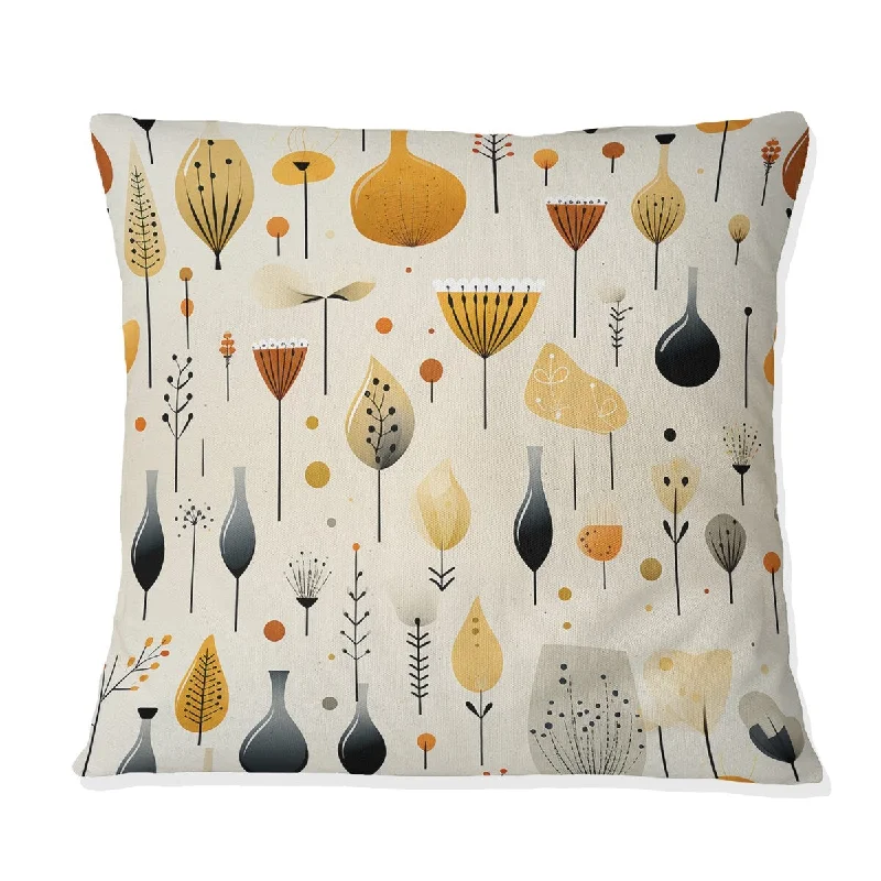 Designart "Mcm Minimalist Charm I" Midcentury Printed Throw Pillow