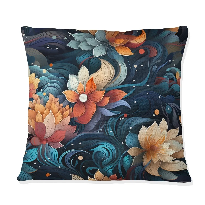 Designart "Mindful Awareness Mediation" Floral Printed Throw Pillow