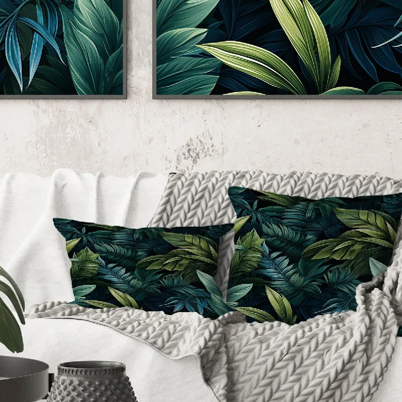 Designart "Moody Tropics Moody Patterns III" Tropical Printed Throw Pillow